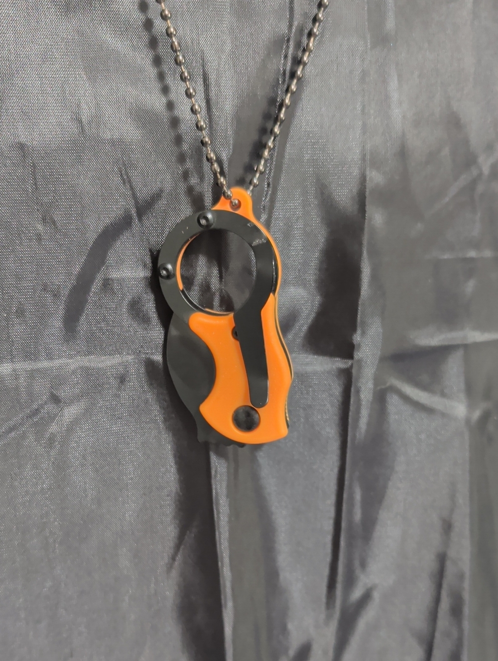 Orange and Black Multi-Tool Keychain Pendant With Necklace *NEW*